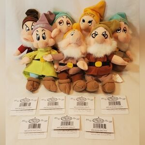 Disney Seven Dwarfs 8" Plush Toy Set - Multicolor Snow White Disney Store NWT